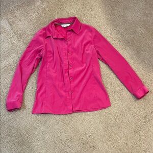 Chic Fuchsia Button-Up Blouse